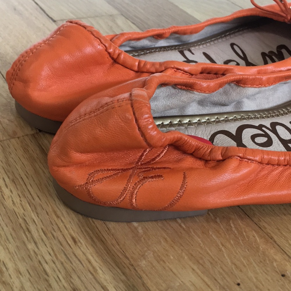 Sam Edelman Orange Leather Ballet Flats - Picture 6 of 6
